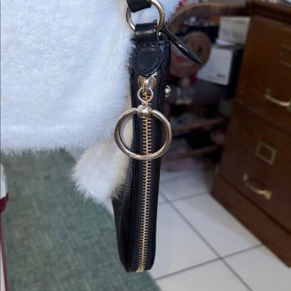 Rebecca Minkoff  leather Crossbody bag  black/gold tone expanding sides & bottom - Picture 6 of 17